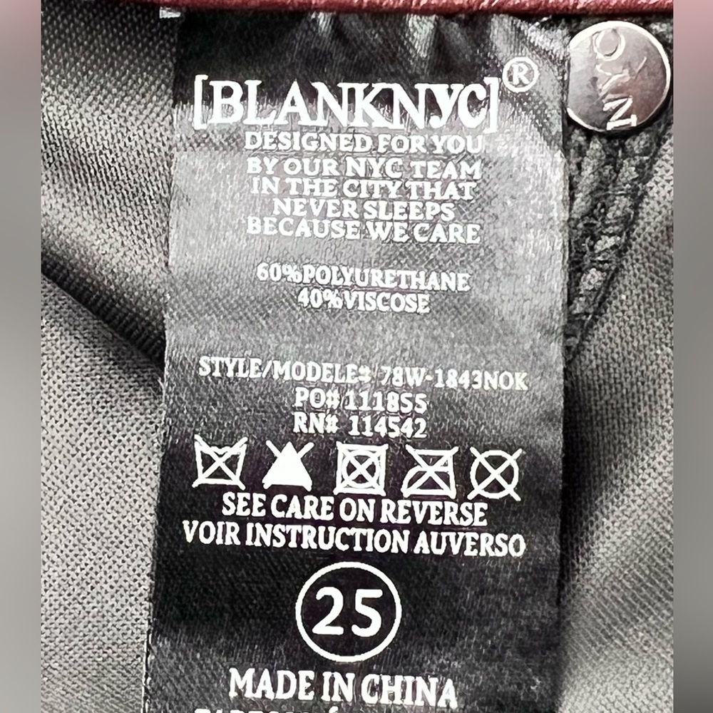 New Blank NYC Revolve Faux Vegan Leather Oxblood Red Skinny Pants Women’s 25 - Picture 14 of 15